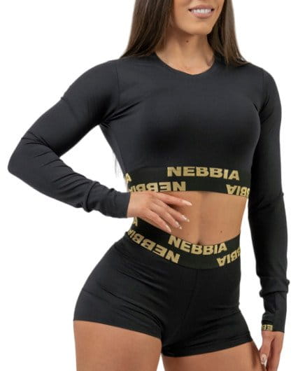 T-shirt met lange mouwen NEBBIA Women s Long Sleeve Crop Top INTENSE Perform Gold