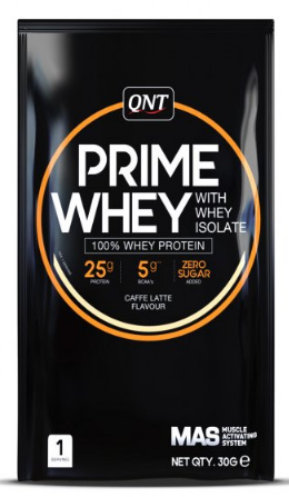 Eiwitpoeders QNT PRIME WHEY- 100 % Whey Isolate & Concentrate Blend 30 g Coffee Latte