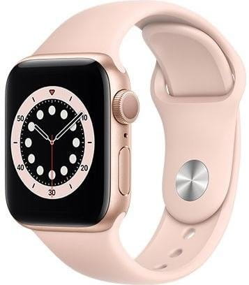 Horloge Apple Watch S6 GPS, 40mm Gold Aluminium Case with Pink Sand Sport Band - Regular