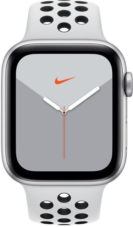 Horloge Apple Watch Series 5 GPS, 44mm Silver Aluminium Case with Pure Platinum/Black Sport Band